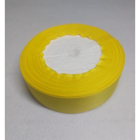 Лента репсовая однотонная 2,5 см цв. желтый, цена за 3 м